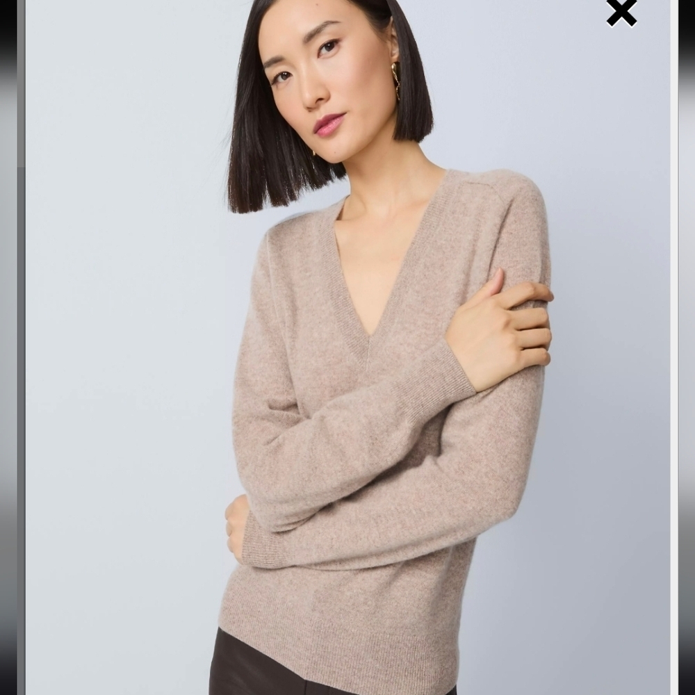 Ann Taylor Cashmere V Neck Long Sleeve Sweater Sz S Excellent Condition